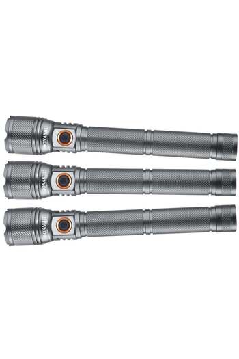 sonashi Rechargeable LED Torch with Zoom Function | 6000mAh Battery with Type-C Charging | 1000 Mete