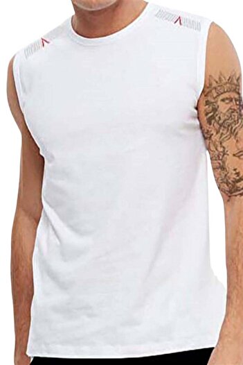 Miami Beach White Breathable Fabric Zero Sleeve Lycra Men's T-Shirt - 0355-White