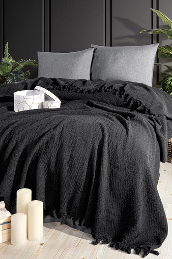 Güvenal Esila 220X220Cm Double Fringed Bedspread |   Dowry |   Gift
