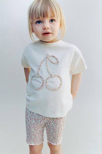 Daisy Dolly Girl's Heart Detailed Cotton Top and Bottom Set