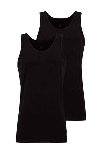 U.S. Polo Assn. U.S. Polo Assn. Men's Black 2 Pack Undershirt 100% Cotton Boxed - Black - Sreia80R44F1T