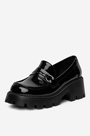 DeeZee Women's Loafers Low Black Block, Platform 40