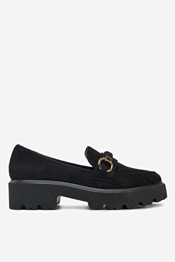 DeeZee Women's Loafers Low Black Thick Sole 39