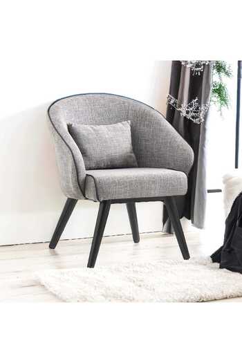 Generic Dining chair, Fabric Dining Side Chair With Black Legs Grey