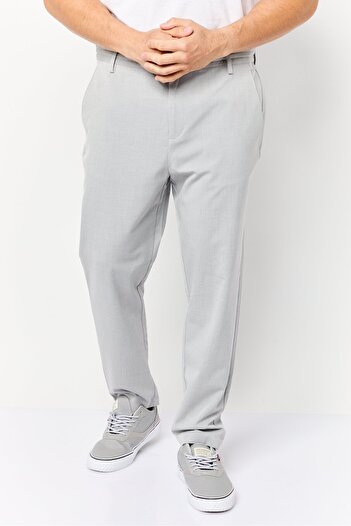 CELIO Men Stretch Fit Solid Chino Pants, Grey