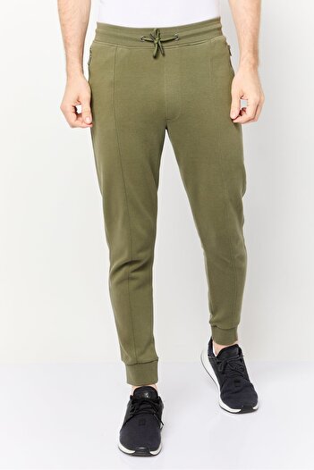 CELIO Men Regular Fit Textured Jogger Pants, Olive