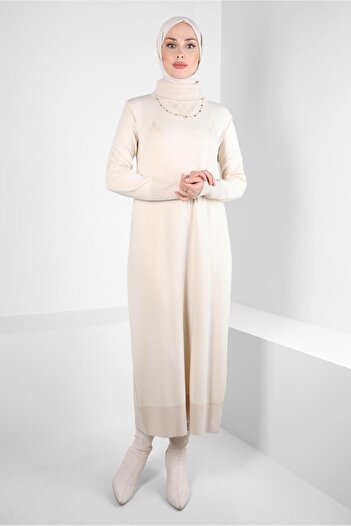 Alvina Knitwear Dress - Turtleneck Collar, Model 44023