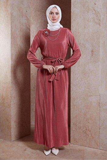 Alvina Pleated and Belted Dress - 44697