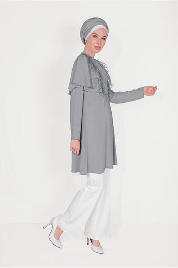 Alvina Feather and Pearl Detailed Tunic 40536