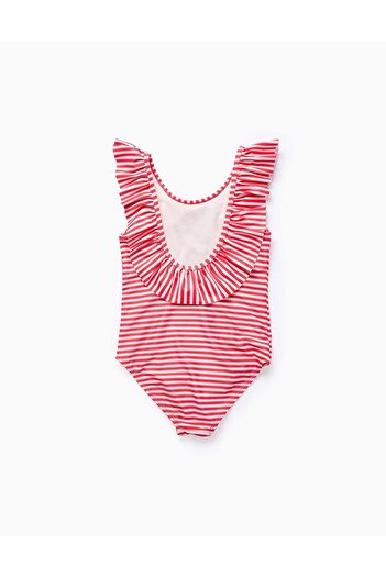 Ziddy Swimsuit with Stripes and Ruffles for Girls 'Minnie', Red