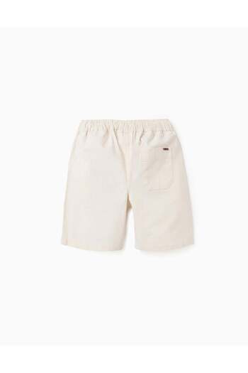 Ziddy Cotton and Linen Shorts for Boys 'Midi', Beige