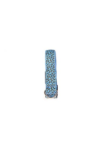 OEM LED collar for dogs and cats, leopard pattern, 40 cm, size M, blue