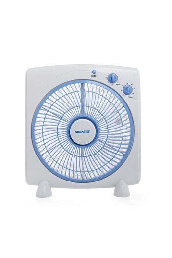 sonashi 12Inch Box Fan with 3 Speeds | Lightweight and Portable Fan with 1 Hour Timer | Powerful Desk Box Fa