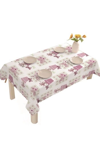 PUFO Față de masă din pânză uleiată cu fluturi roz, 120 x 140 cm