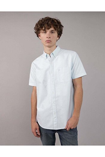 AMERICAN EAGLE AE Short-Sleeve Classic Fit Button-Up Shirt