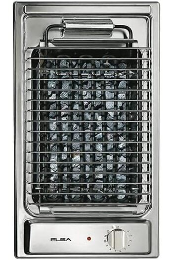 ELBA - 30cm Built-in Pumice Stone Griddle - Heat Indicator - Safety Thermostat - Italian Technology