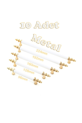 onderhomestore Tuana Rustic Aluminiu Metal Mobilier Modern de Lux Sertar Mâner Dulap Bucătărie Alb-Auriu (10 buc)