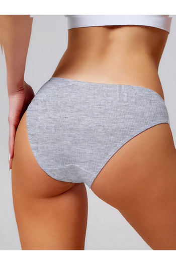 MİSTİRİK Taranto Model Flexible Soft Fabric Corded Panties Gray Color