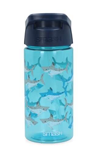 Smash Whale Printed Bpa-free Plastic Durable Water Bottle Blue 450ml