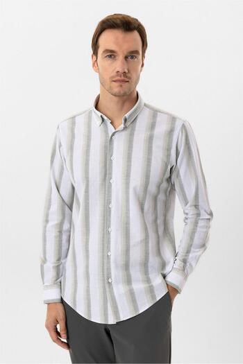 SÜVARİ Cornered Cuff Slimfit Patterned Shirt