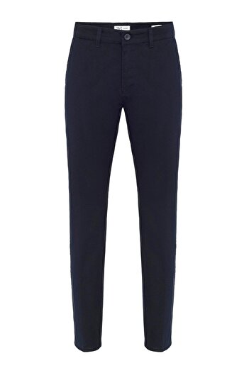 SÜVARİ Lacivert Regular Armürlü Pantolon
