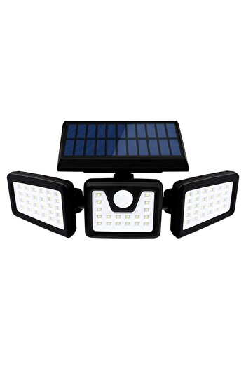MACVI Lampa Solara Macvi® de Perete cu 74 LED-uri si Senzor Solar, 3000mAh, Rezistenta la Intemperii, IP65