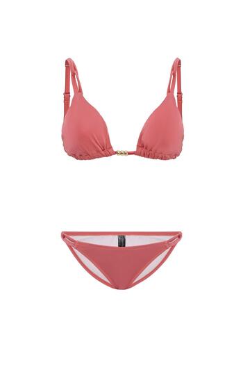 AQUAVİVA Women's Dusty Rose Izabella Gold Accessory Triangle Bikini Set