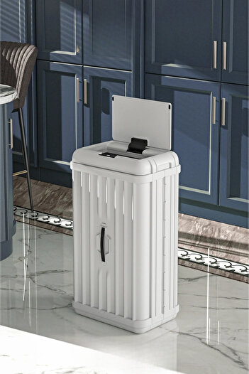 EVLE Decorative Foldable Plastic Trash Can with Sensor, 50 Lt