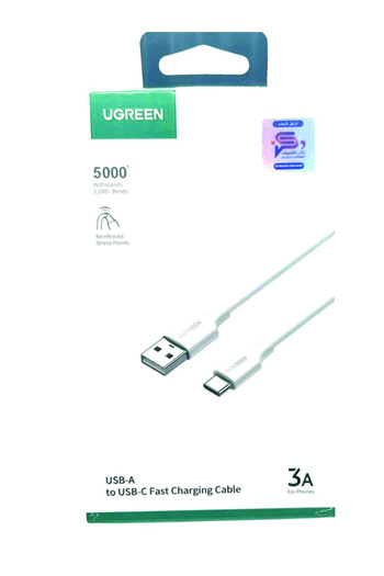 Ugreen USB to USB-C Cable – 1 Meter, Fast Charging & Data Sync, White