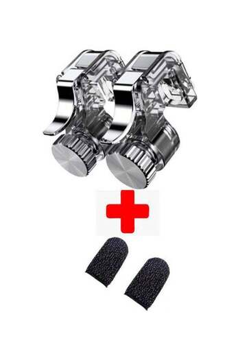 Generic Mobile Gaming Trigger For Pubg Fire Button Aim Key Controller Screw Lock + 2 Touch Fingers