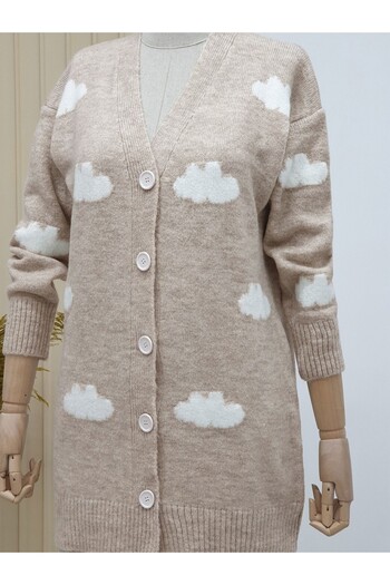 HİJABAYA Cloudy Buttoned Cardigan