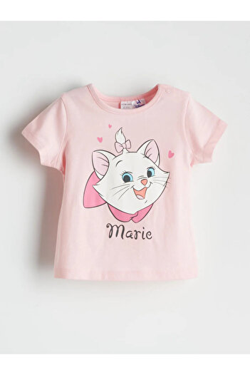 LC Waikiki Lcw Baby Pink Mary Cat Printed Baby Girl Shorts Pajama Set