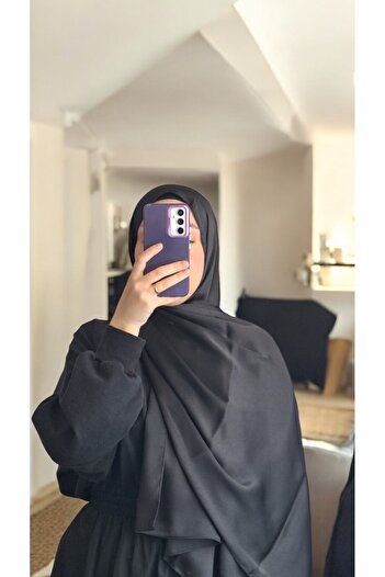 Lavena scarfs Classic Plain Sapphire Shawl - Black