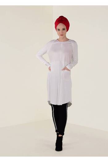 Alvina Suni Leather Detailed Knitting Tunic 4588