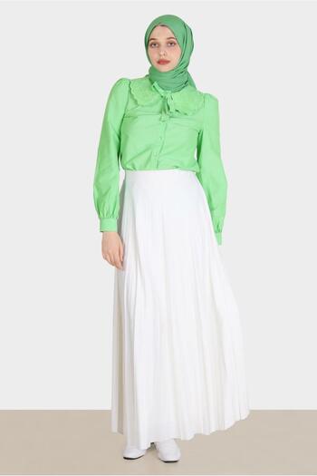 Alvina Embroidered Collar Detailed Cotton Blouse 42722