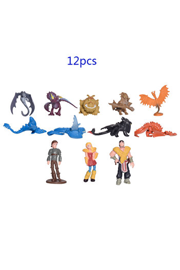 Choice1 A 12PCS 12PCS/Set Train Dragon Hidden World Toothless Fury Mini Cute Anime Character PVC Action Col