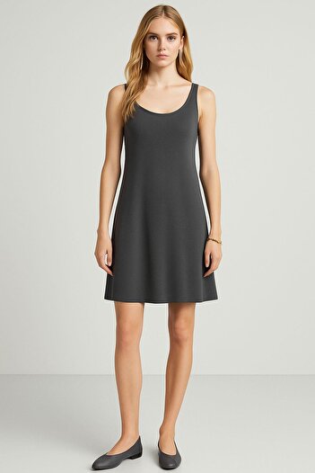 EFFE A-Line Cotton Thick Strap Tank Dress