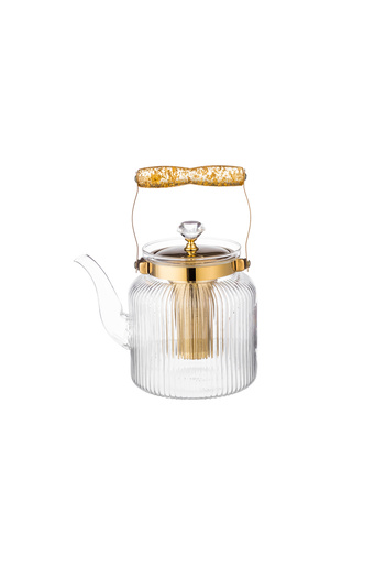 ABAREEK 1000ml Thermal Glass Teapot with Gold Infuser