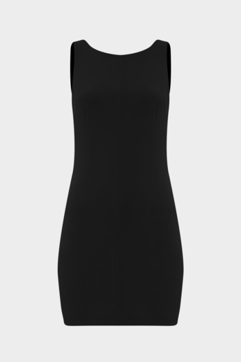 Açelya Okcu Premium Short Women's Dress - Crew Neck Pencil