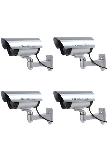 NEXTLY Set 4 X Camera De Supraveghere Falsa Pentru Exterior/interior, Led Rosu Intermitent, Rotire