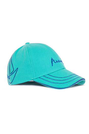 ANEMOSS Turquoise Sail Embroidered Summer Hat – Cotton, Light and Breathable Fabric