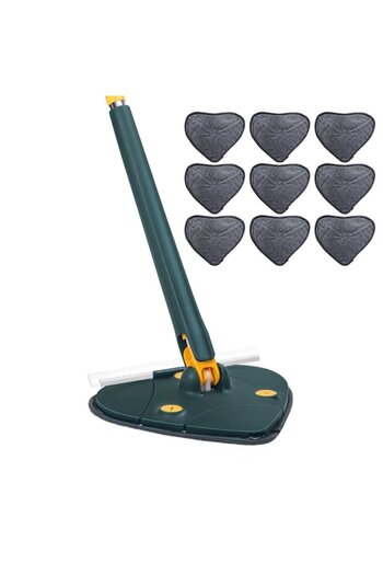 NEXTLY Multifunctional Mop Set With 9 Cloths For Dry And Wet Surfaces, Heart Shaped Head