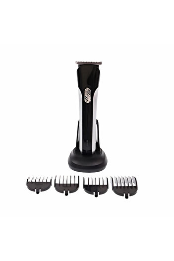 MACVI Macvi® cordless clipper with stand, steel blades, black/silver, high performance