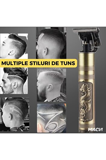 MACVI Professional Hair and Beard Trimmer Cordless Steel Blade 3 Combs USB 3W