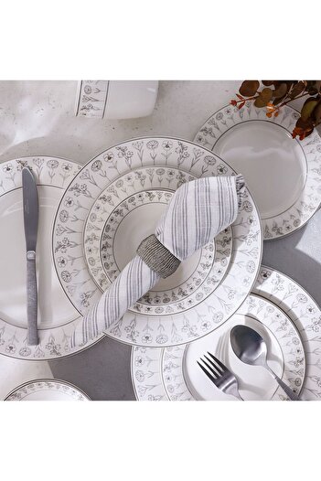 Danube Home Youthful Bite Sparkle 16-Piece New Bone China Dinner Set Serves-4