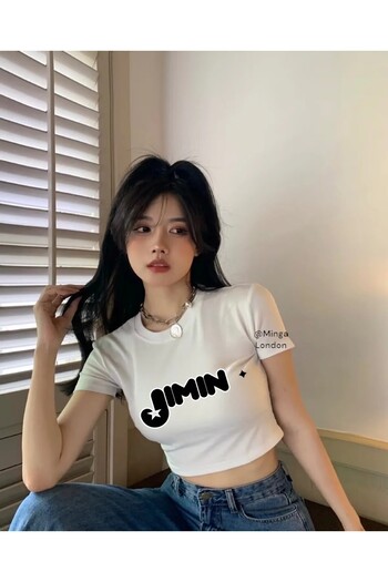 DEEFWEAR White Ji-Min Bts Crop Blouse