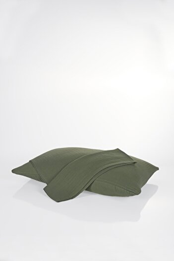 MYLASA HOME 100% Cotton 2-Piece 2-Layer Muslin Pillow Case 50X70 cm