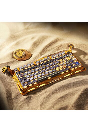 Gravastar Mercury K1pro X Kablosuz Rgb Işıklı Mekanik Q Gaming Klavye Ve Optik Mouse Seti, Özel Seri, Sarı