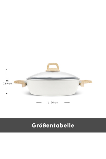 Karaca Karaca Swiss Crystal Induktions Auflauftopf, 30 cm, Creamy