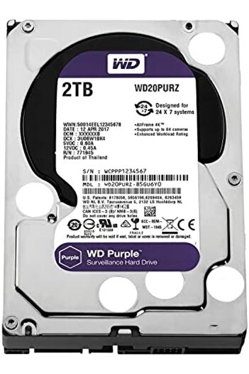WESTERN DIGITAL WD Purple 2TB Surveillance Hard Drive 3.5 SATA WD20PURZ from Western Digital